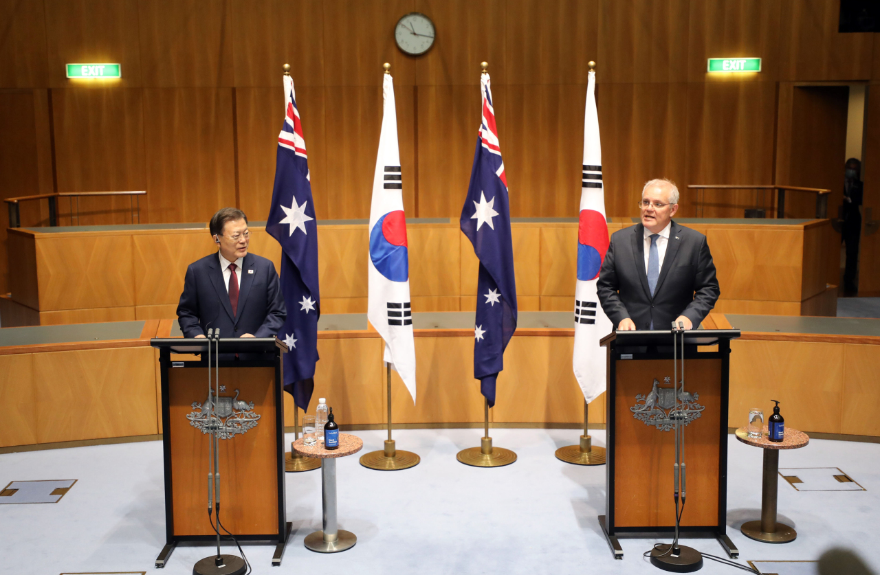 President Moon Jae-in and Australian Prime Minister Scott Morrison