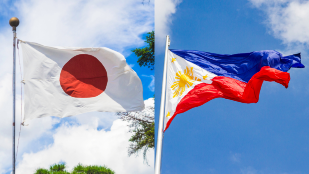 Flags of Japan and the Philippines. STORY: PH, Japan eye broader defense ties