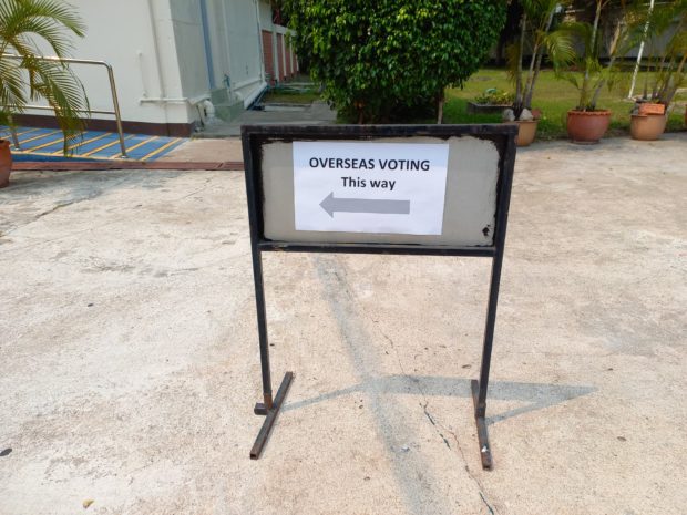 Polling precinct at the Philippine Embassy in Thailand