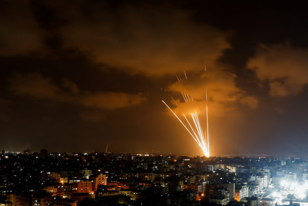 Photo of rockets fired in Gaza City for story: Filipinos in Israel told to be cautious, alert after Gaza air strikes