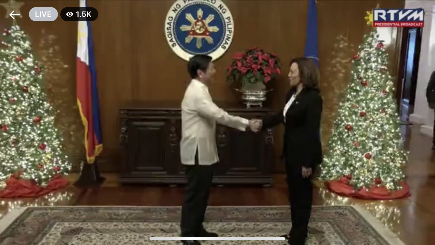 US Vice President Kamala Harris reaffirms her government’s commitment to the defense of the Philippines.