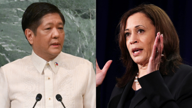 Bongbong Marcos and US Vice President Kamala Harris share a light moment talking about Christmas in the Philippines