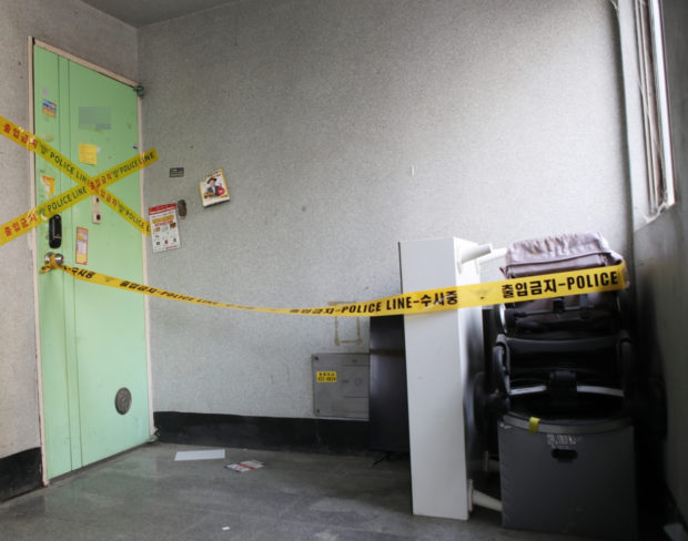 This photo taken Thursday in Incheon shows the home of a woman arrested on suspicion of leaving her two-year-old son alone at home for three days. The child was found dead. (Yonhap via The Korea Herald/Asia News Network)