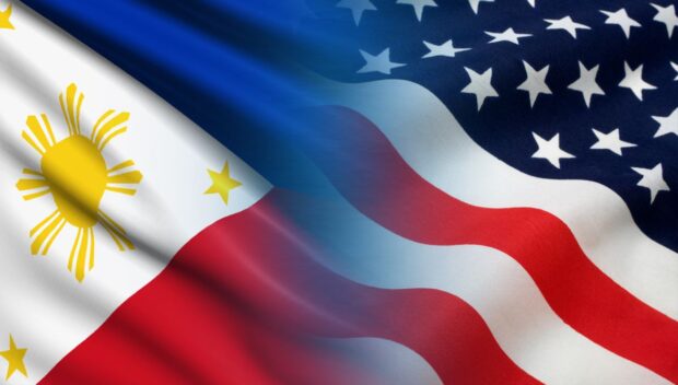 Philippine and American flags. STORY: Biden, Marcos ‘significantly’ strengthened US-PH alliance – Blinken
