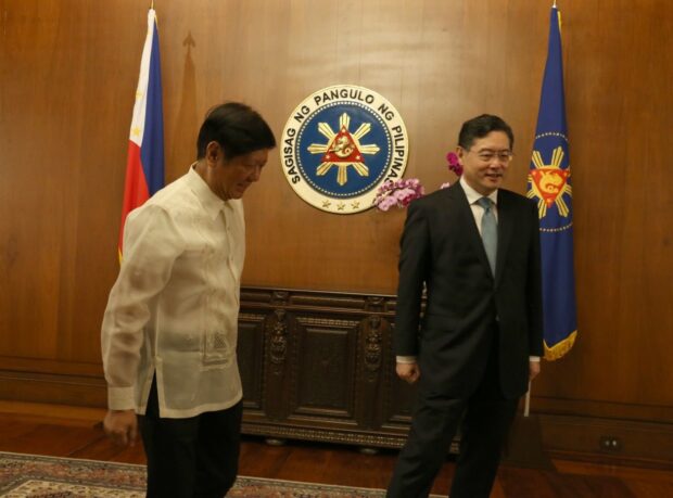 President Ferdinand Marcos Jr. meets with Chinese Foreign Minister Qin Gang in Malacañang. STORY: PH, China ‘iron things out’ in Marcos-Qin talks