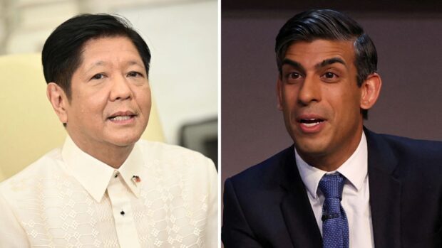 Ferdinand Marcos Jr. and Rishi Sunak STORY: UK PM looks forward to meeting Marcos at Charles’ coronation