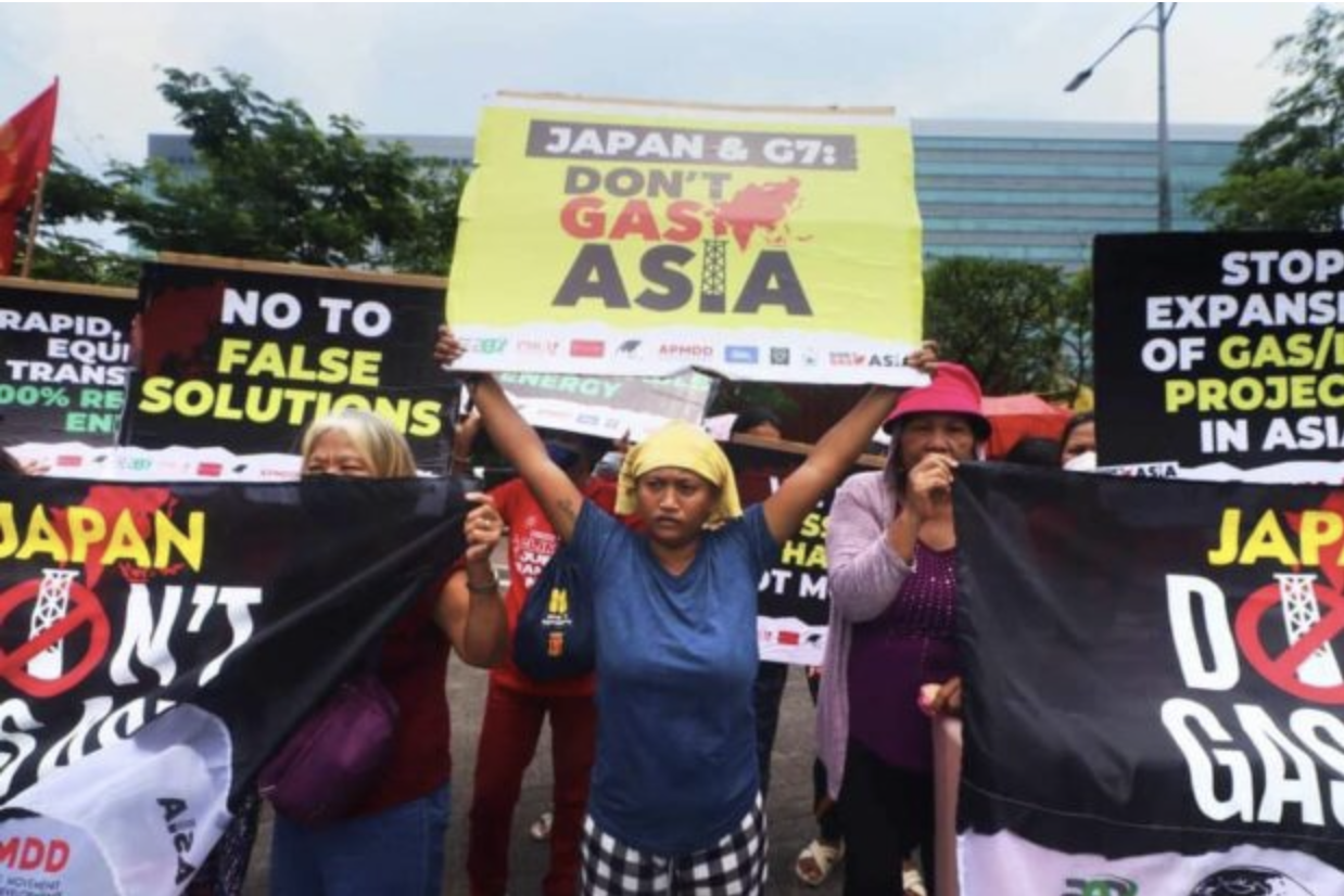 The Philippines was among the countries in Asia where protests took place to urge Japan – this year’s head of the Group of Seven (G7) rich nations – to mark an end to its public financing of fossil fuels.