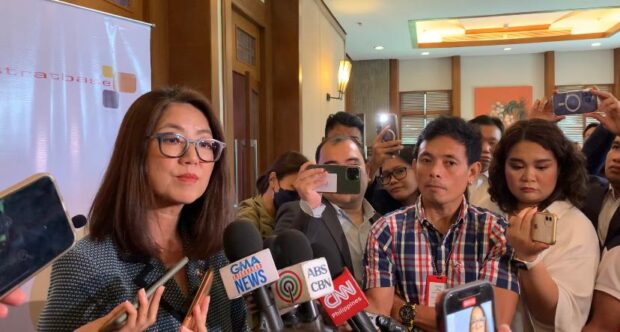 Australian Ambassador to the Philippines Hae Kyong Yu faces the media to answer queries in line with the 7th year anniversary of the 2016 arbitral ruling. (Photo by Charie Abarca)
