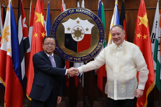 The Chinese Ambassador to the Philippines paid a courtesy visit to Defense Secretary Gilberto “Gibo” Teodoro for the first time since the official assumed his post, the Department of National Defense (DND) said on Thursday. 