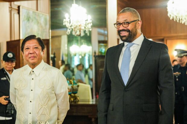 President Ferdinand Marcos Jr. meets with UK Foreign Secretary James Cleverly in Malacañang on Tuesday, Aug. 29, 2023.