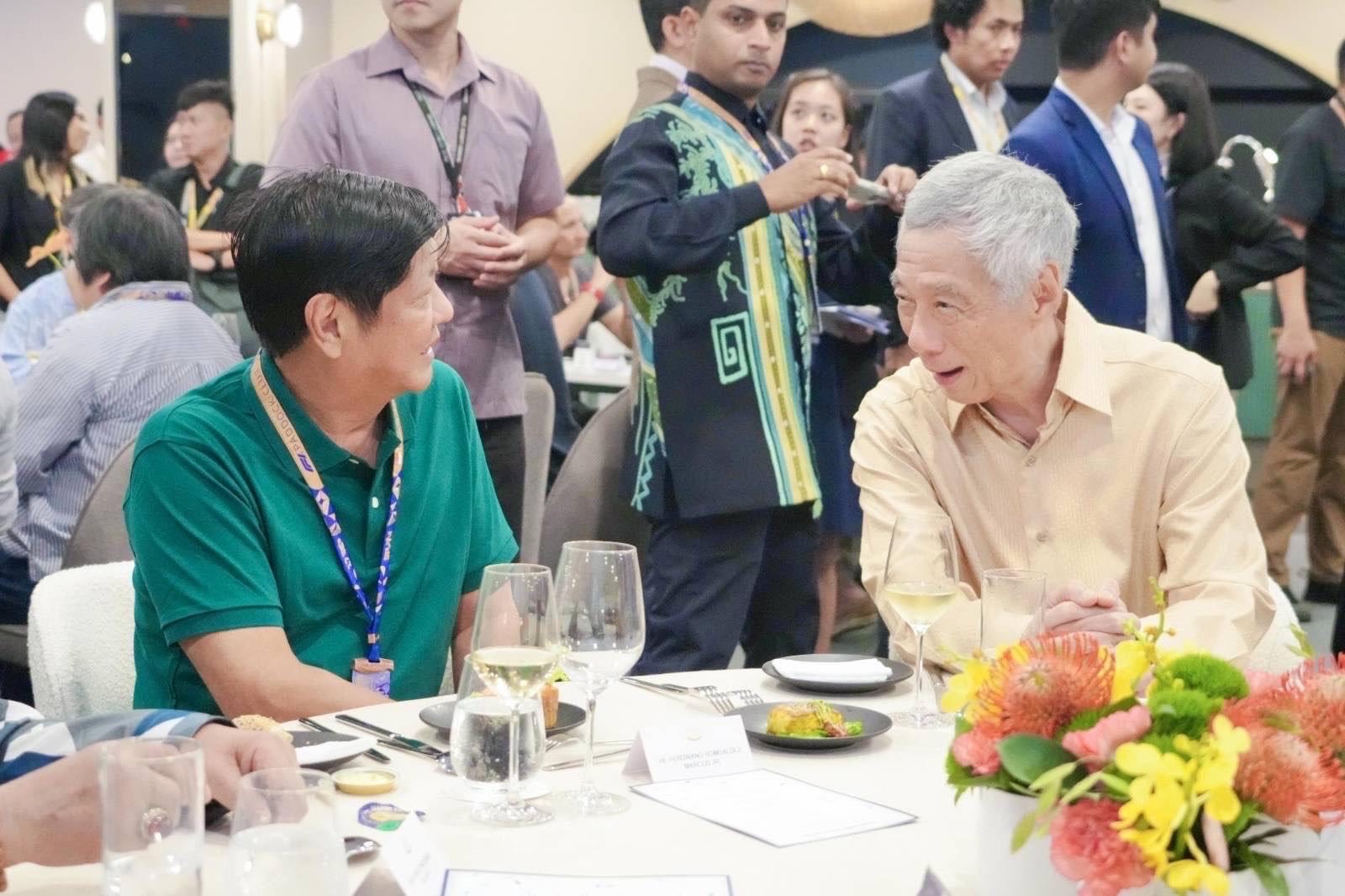 Bongbong Marcos meets with Singapore PM Lee Hsien Loong at Formula One Grand Prix 2023