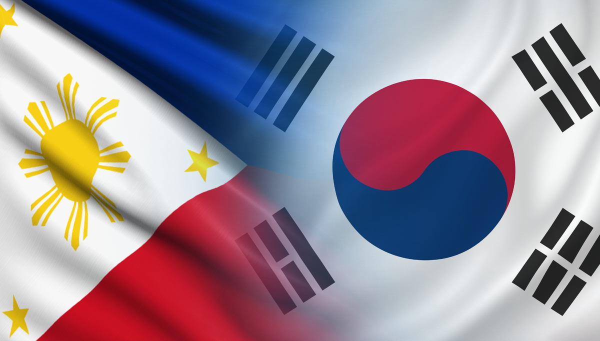 PHOTO: Merged image of Philippine and South Korean flag. STORY: Deal makes it simpler for Filipinos to apply for a Korean visa