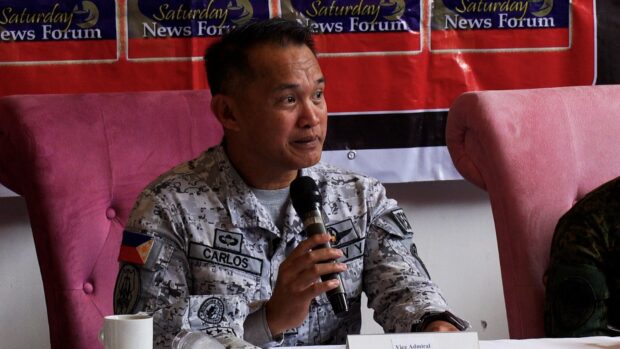 Armed Forces of the Philippines Western Command Commander Vice Admiral Alberto Carlos during the Saturday News Forum in Quezon City.