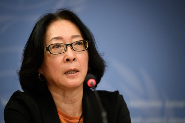 Assistant Secretary-General and Special Representative of the Secretary-General for Disaster Risk Reduction (UNDRR) Mami Mizutori holds a press conference to present Atlas of Mortality and Economic Losses from Weather, Climate and Water Extremes at the United Nations offices in Geneva, on September 1, 2021. The United Nations warned that weather-related disasters have skyrocketed over the past half-century, causing far more damage even as better warning systems have meant fewer deaths. A report from the UN's World Meteorological Organization (WMO) examined mortality and economic losses from weather, climate and water extremes between 1970 and 2019. (Photo by Fabrice COFFRINI / AFP)