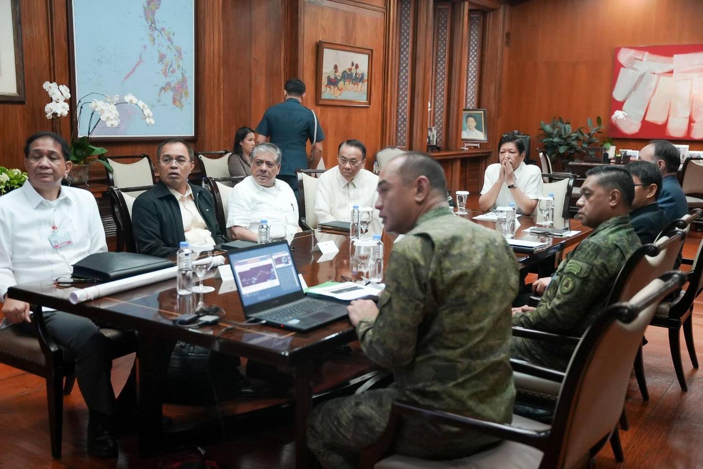 President Ferdinand Marcos Jr. holds a meeting with the defense sector of the Cabinet and other security agencies.