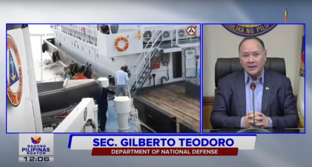 Defense Sec. Gilberto Teodoro speaks on the Bagong Pilipinas Ngayon Public Briefing on Wednesday, October 25, 2023. | PHOTO: PTV