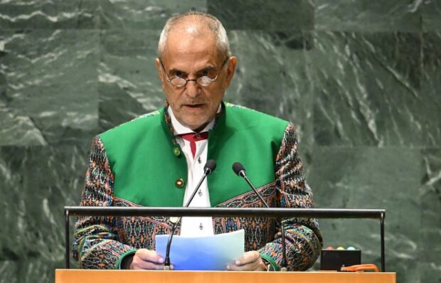 Timor-Leste President José Ramos-Horta addresses the 78th United Nations General Assembly at UN headquarters in New York City on September 21, 2023. (Photo by TIMOTHY A. CLARY / AFP)