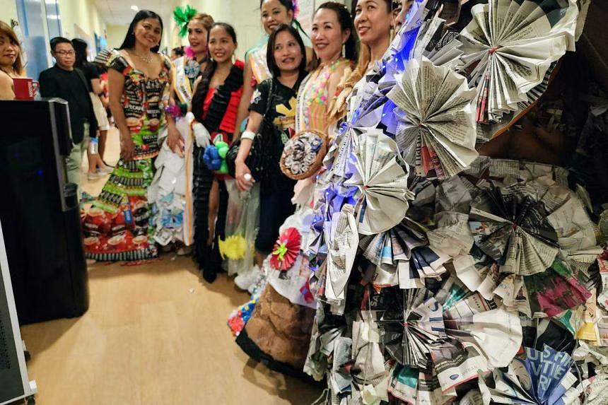 Filipino maids model works of couture art they create from household rubbish - 29nov2023 (1)