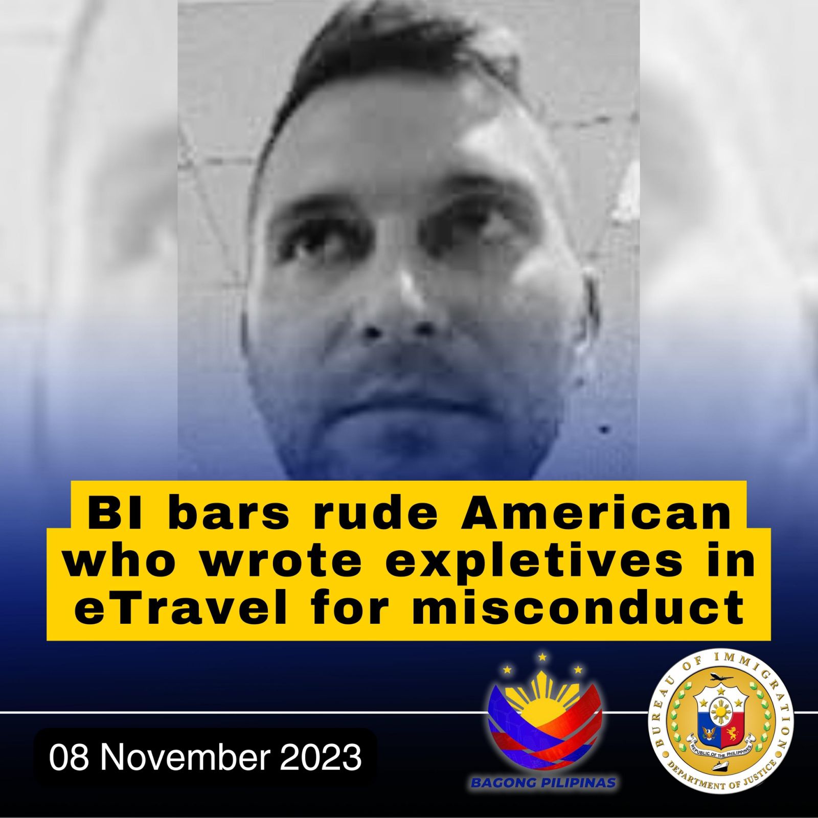 PH bans 'rude' American national over profane info in eTravel form