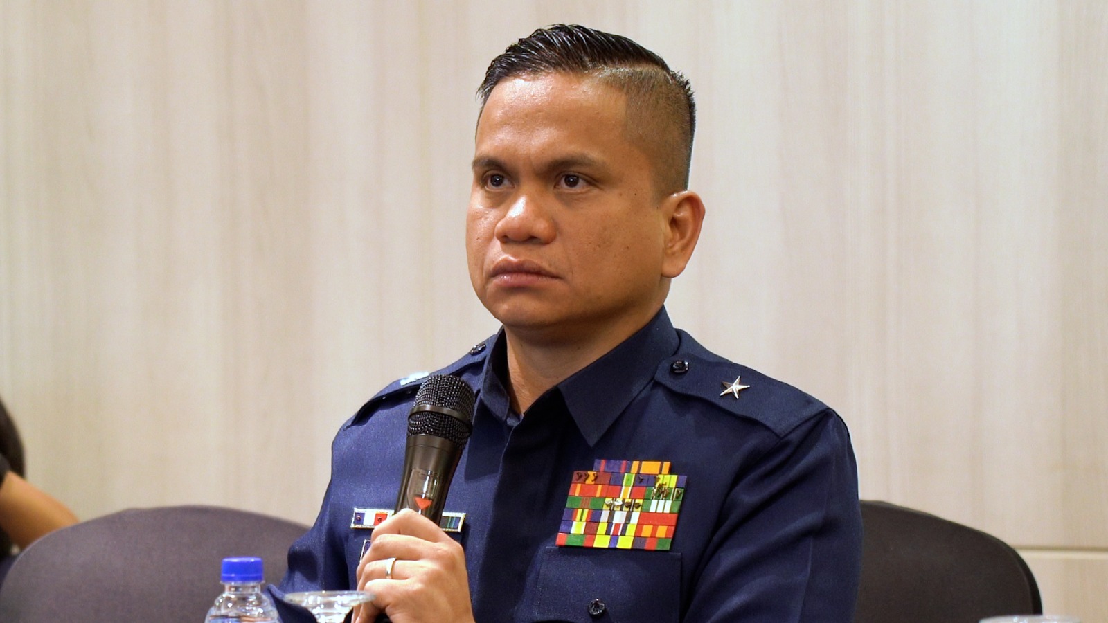 Commodore Jay Tarriela, Spokesperson for WPS, Philippine Coast Guard. Photo by Arnel Tacson/INQUIRER.net pcg wps intel fund
