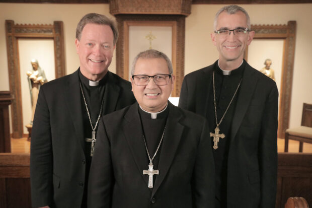 Filipino Bishop-elect Efren Esmilla (middle) is among the newly-appointed auxiliary bishops of the Archdiocese of Philadelphia, the CBCP says on Saturday. Photo from the Archdiocese of Philadelphia.