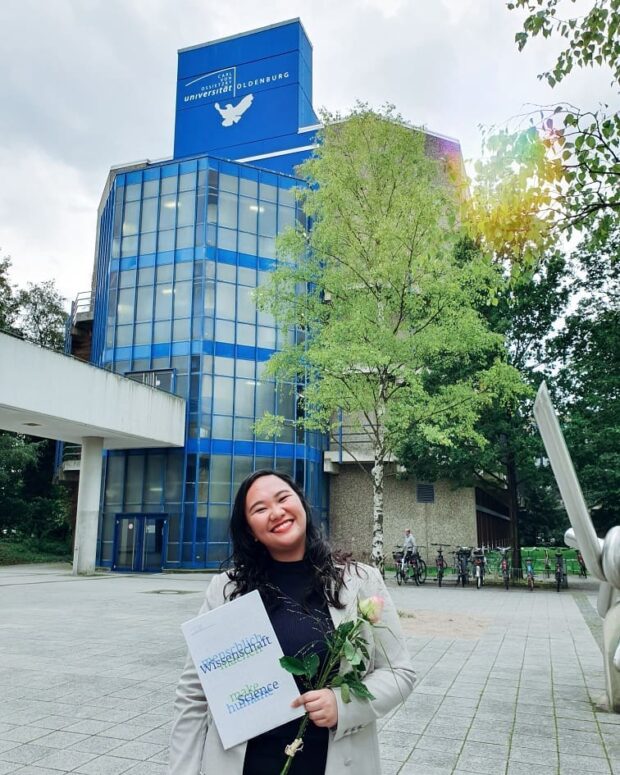 Justine Abrugena at Universitat Oldenburg, a migrant scholar who is currently the Programme Coordinator of EMMIR. (Photo credit: Justine Abrugena)
