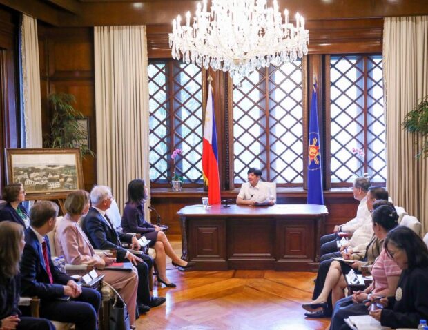 President Ferdinand Marcos Jr. meets with German Federal Foreign Minister Annalena Baerbock during a courtesy call in Malacañang on Thursday. Baerbock is on an official visit to the country from January 11 to 12