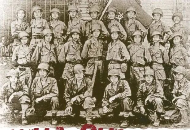Young Filipino Chinese guerrillas of the Wa Chi squadron who fought the Japanese military invaders in the Philippines