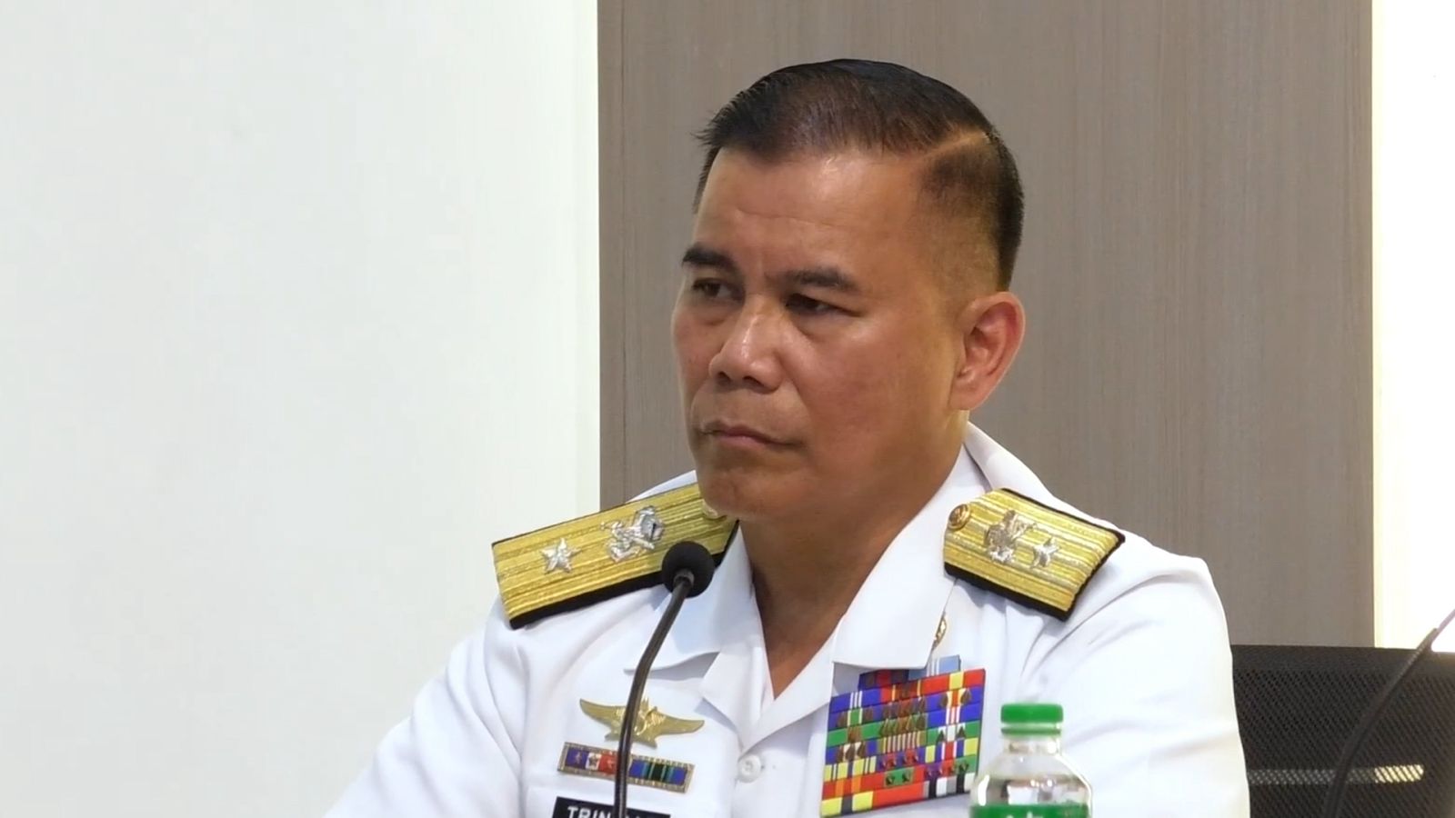 Commodore Roy Vincent Trinidad, Spokesperson of Philippine Navy for West Philippine Sea speaks to the members of the media at West Philippine Sea Office, Manila City on Wednesday, March 6, 2024. PHOTOS: Arnel Tacson, INQUIRER.net navy us batanes