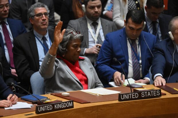 US Ambassador to the United Nations Linda Thomas-Greenfield votes abstain