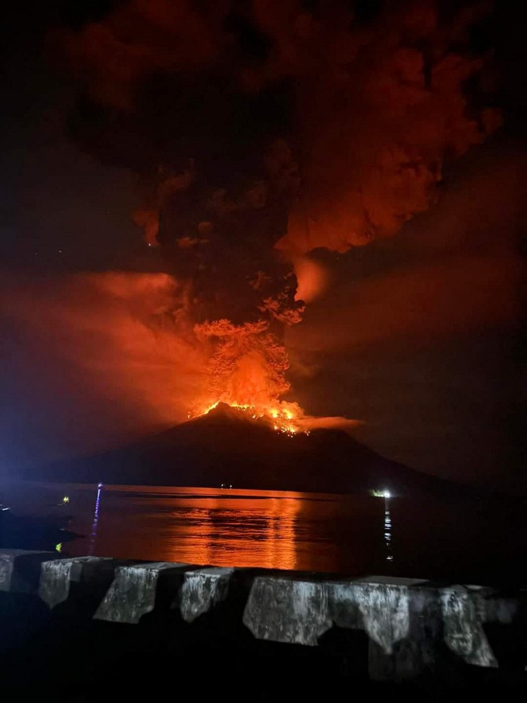 Volcano erupts in Indonesia's outermost region