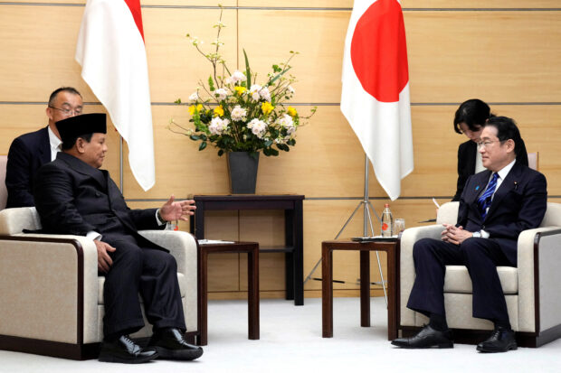 Japanese PM Kishida and Indonesia's President-elect Prabowo Subianto, in Tokyo