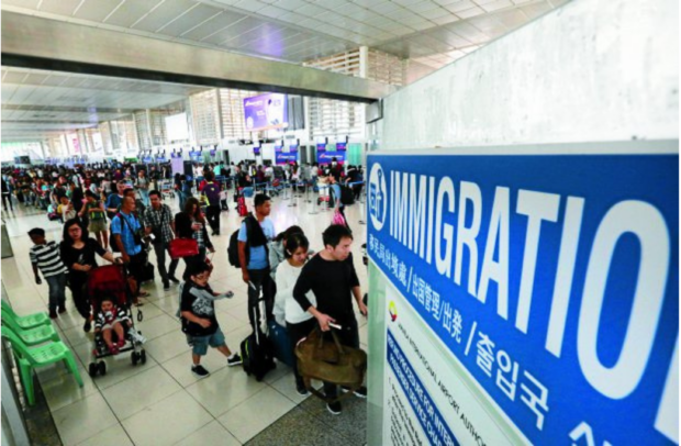PHOTO: Bureau of Immigration counters at the Ninoy Aquino International Airport. STORY: Bureau of Immigration blocks entry of 25 foreigners at Naia