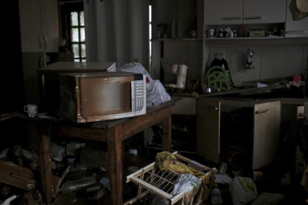 A damaged kitchen of a house who was flooded is seen in Eldorado do Sul, Rio Grande do Sul state, Brazil on May 12, 2024. 