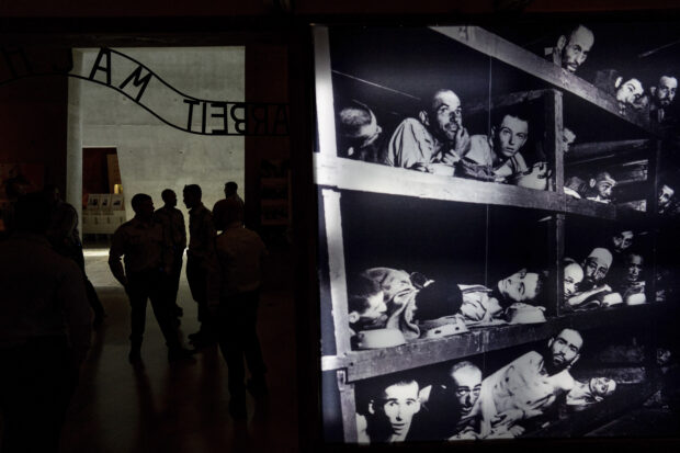 People visit the Yad Vashem Holocaust Memorial Museum in Jerusalem, Sunday, May 5, 2024.