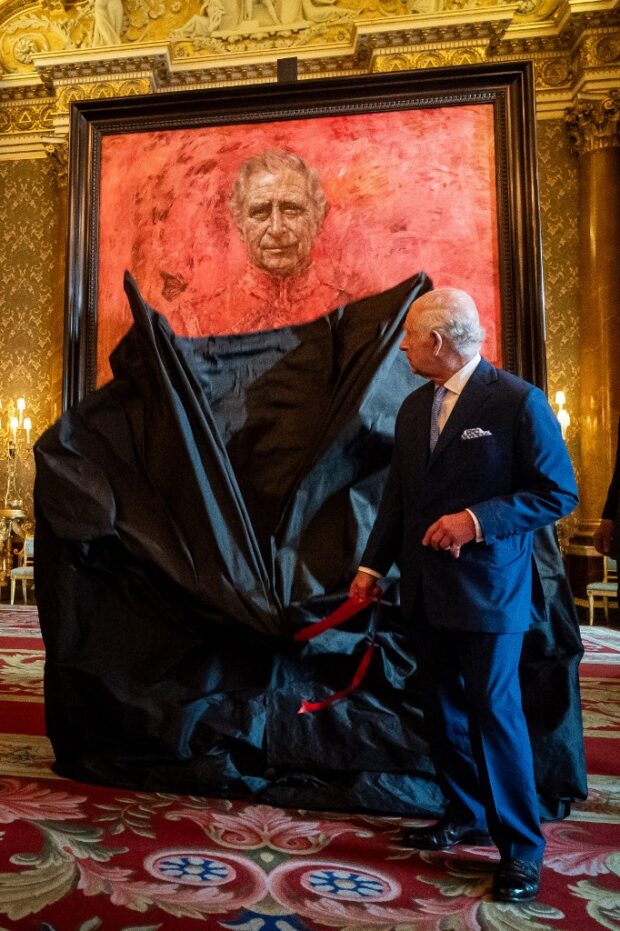 Britain's King Charles III unveils an official portrait of himself, by the artist Jonathan Yeo