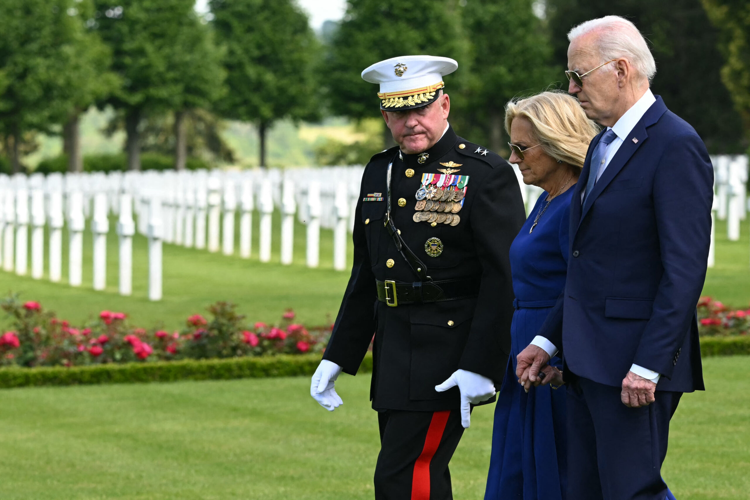 Biden visits WWI cemetery in France in rebuke to Trump