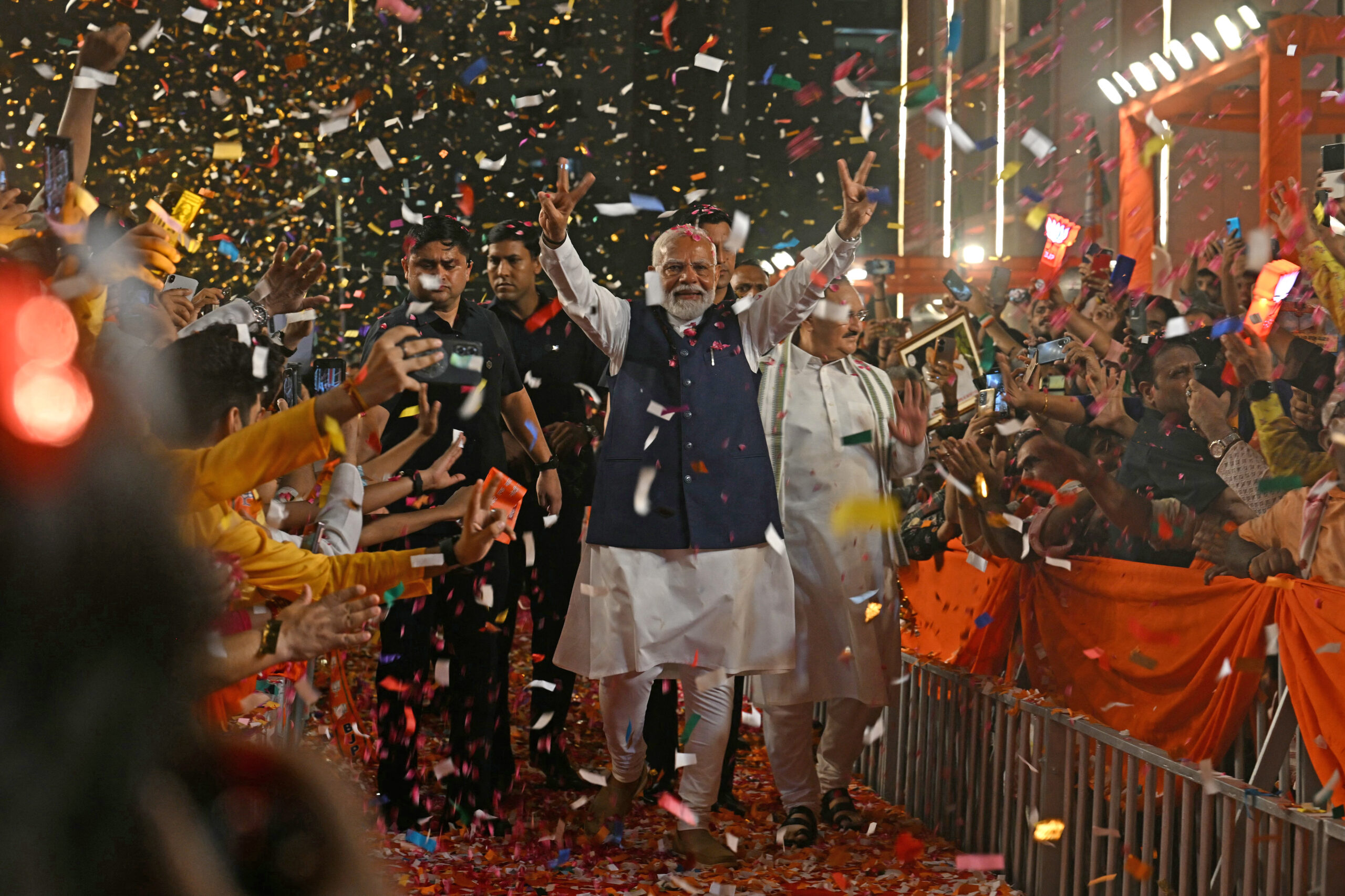 Modi celebrates victory in India vote, but falls short of landslide