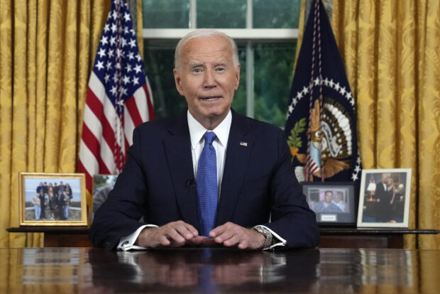  U.S. President Joe Biden speaks from the Oval Office of the White House on July 24, 2024 in Washington, DC. The president addressed reasons for abruptly ending his run for a second term after initially rejecting calls from some top Democrats to do so, and outlined what he hopes to accomplish in his remaining months in office. 