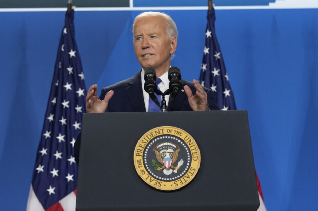 President Joe Biden speaks at a news conference following the NATO Summit in Washington, Thursday, July 11, 2024.