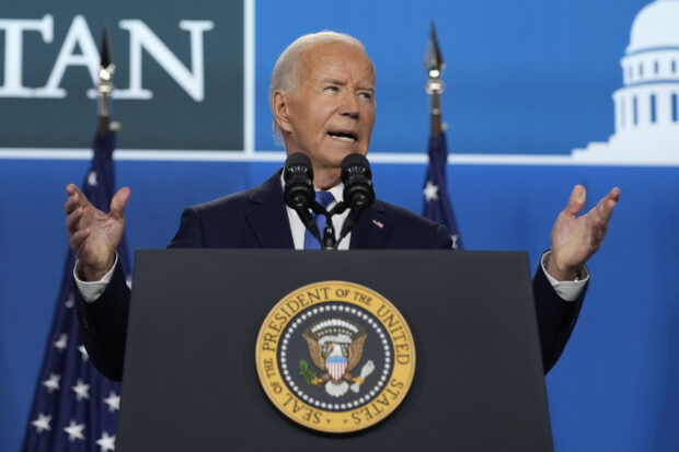 President Joe Biden speaks at a news conference following the NATO Summit in Washington, Thursday, July 11, 2024. 