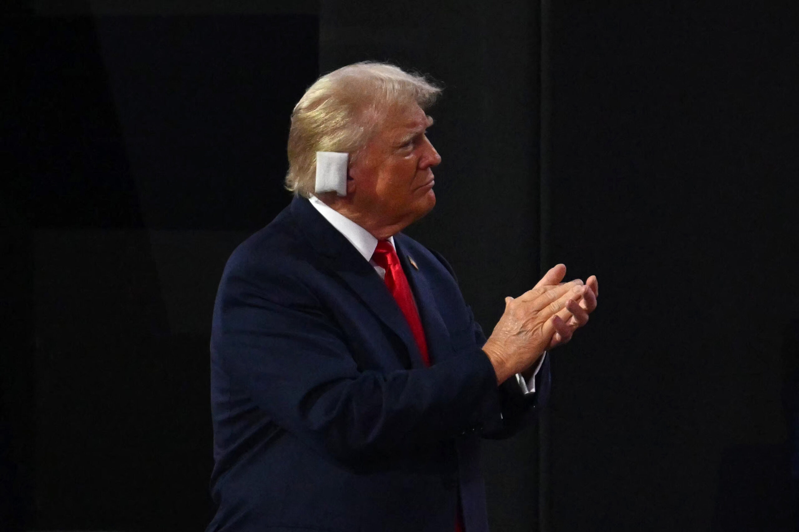 Trump, ear bandaged, appears at Republican National Convention