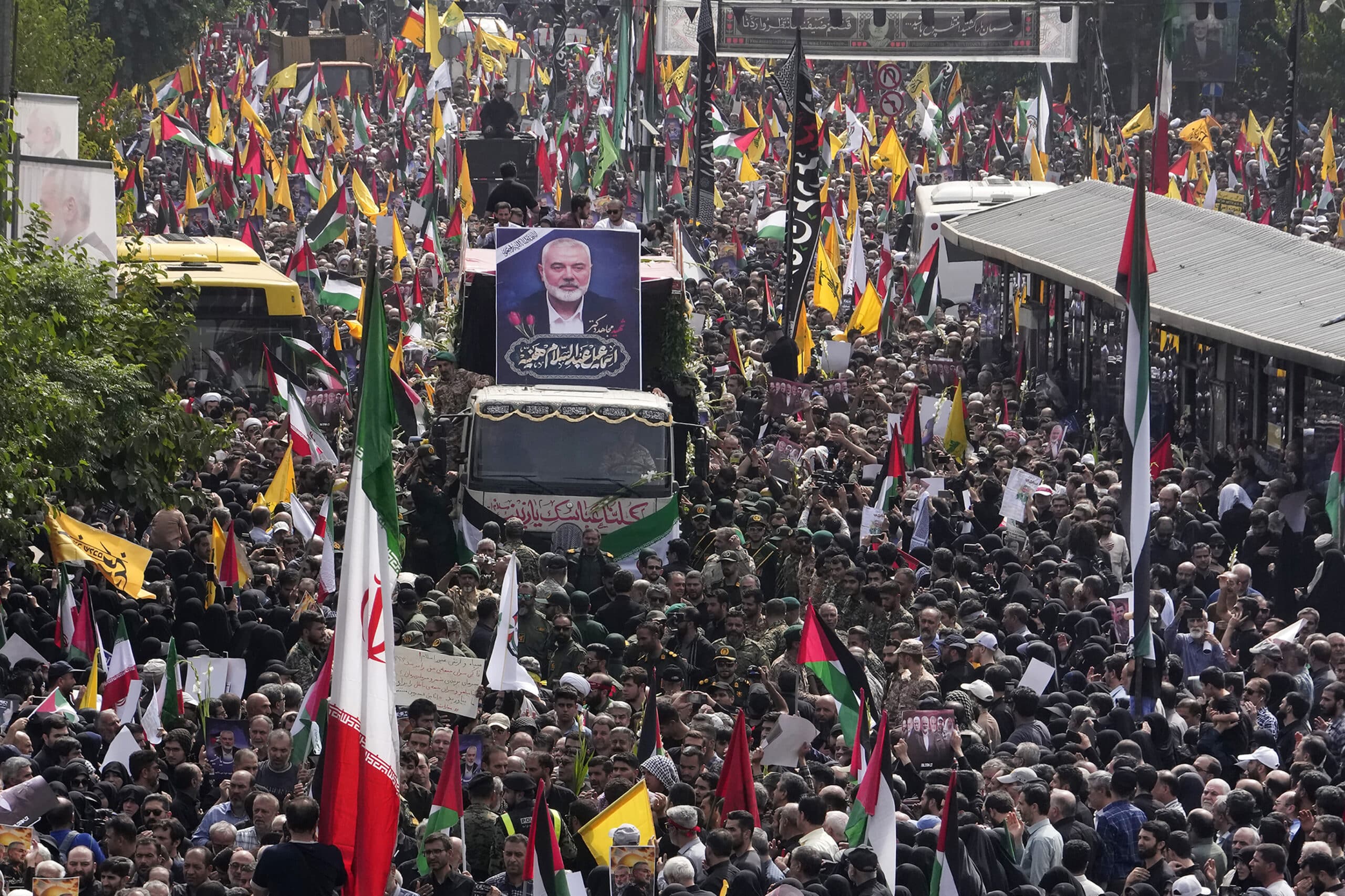 Iran’s supreme leader prays over coffin of Hamas leader Haniyeh