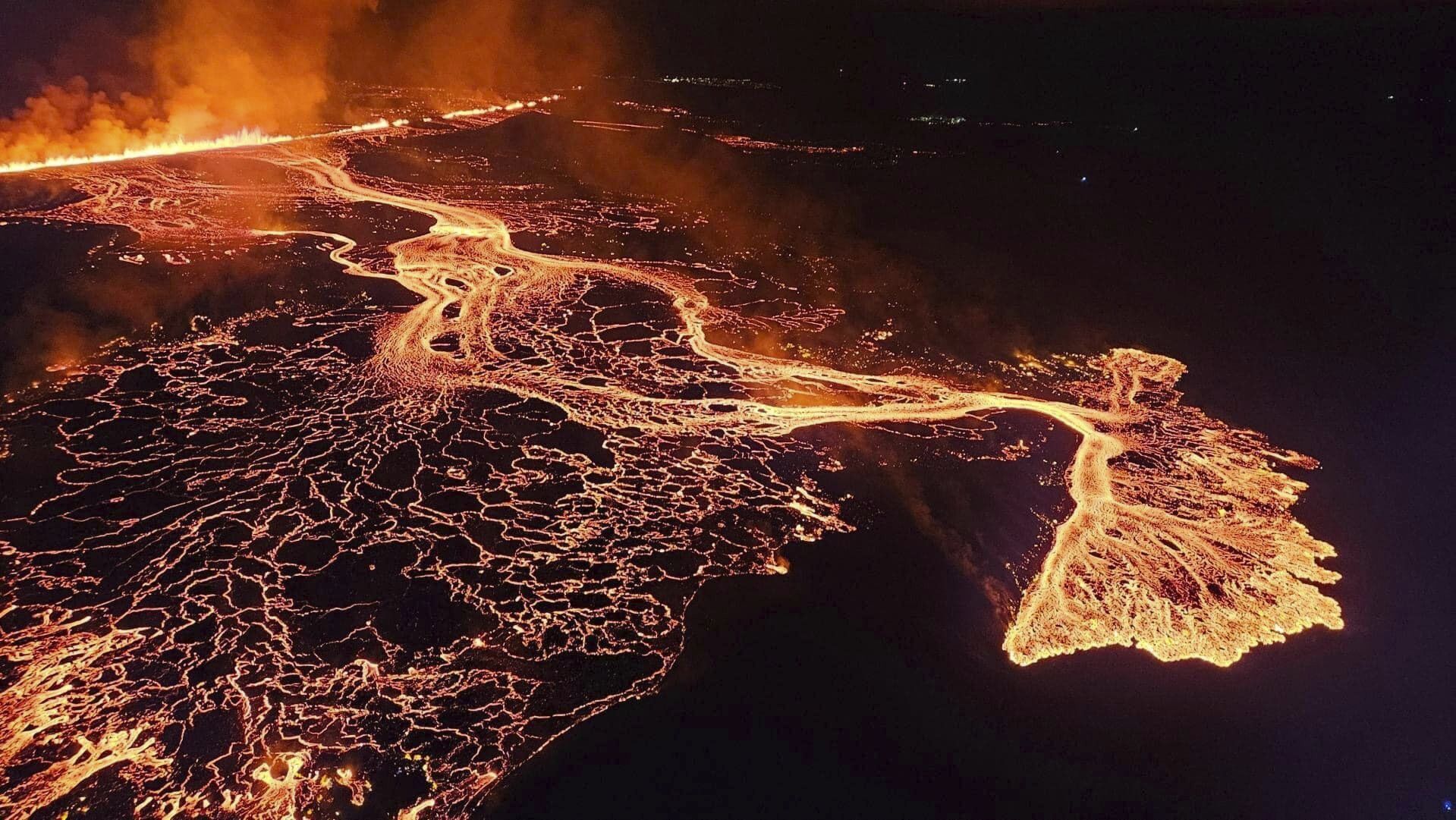 Iceland volcano erupts again but spares nearby Grindavik for now