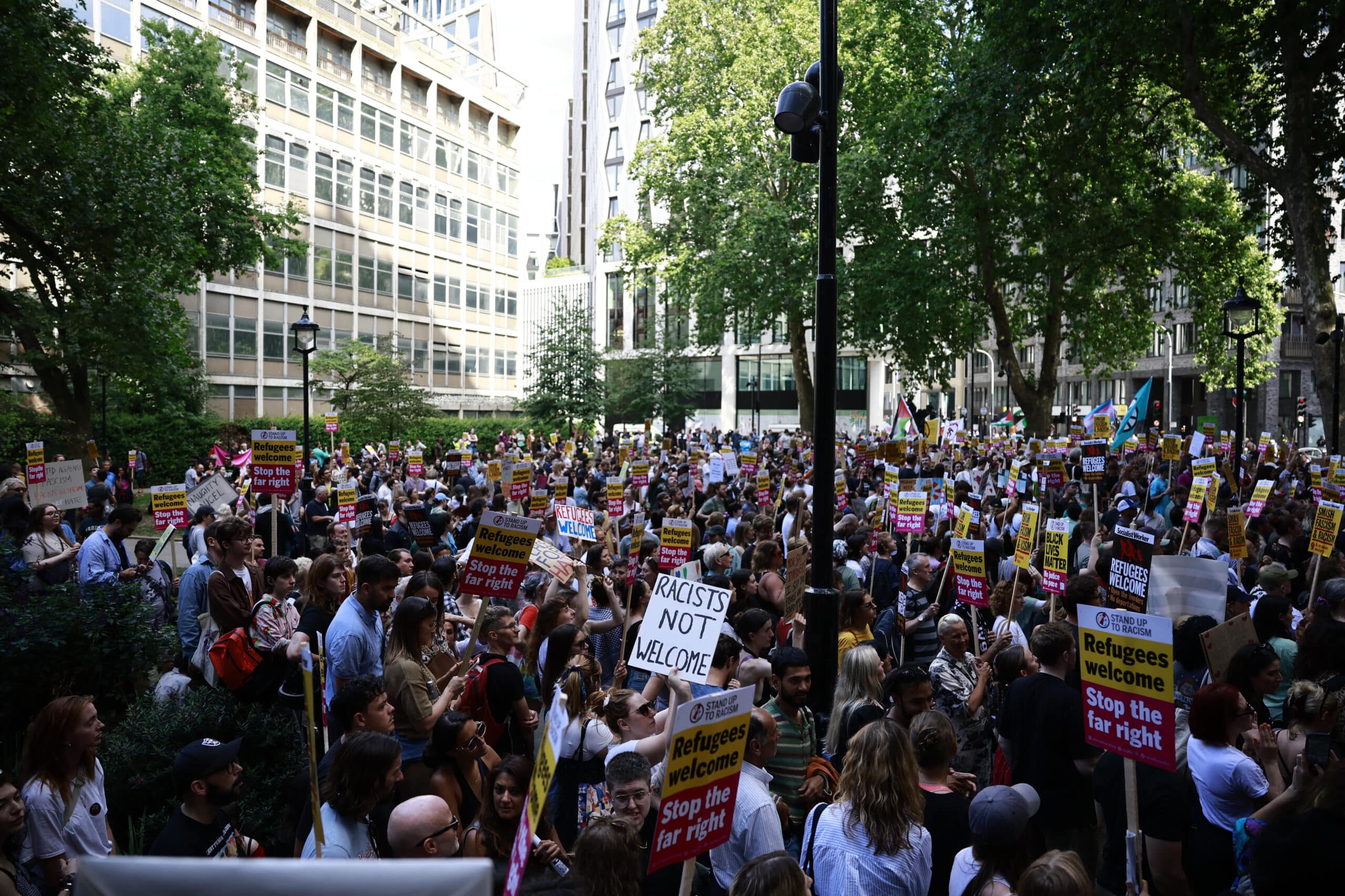 Anti-racism protesters rally across UK