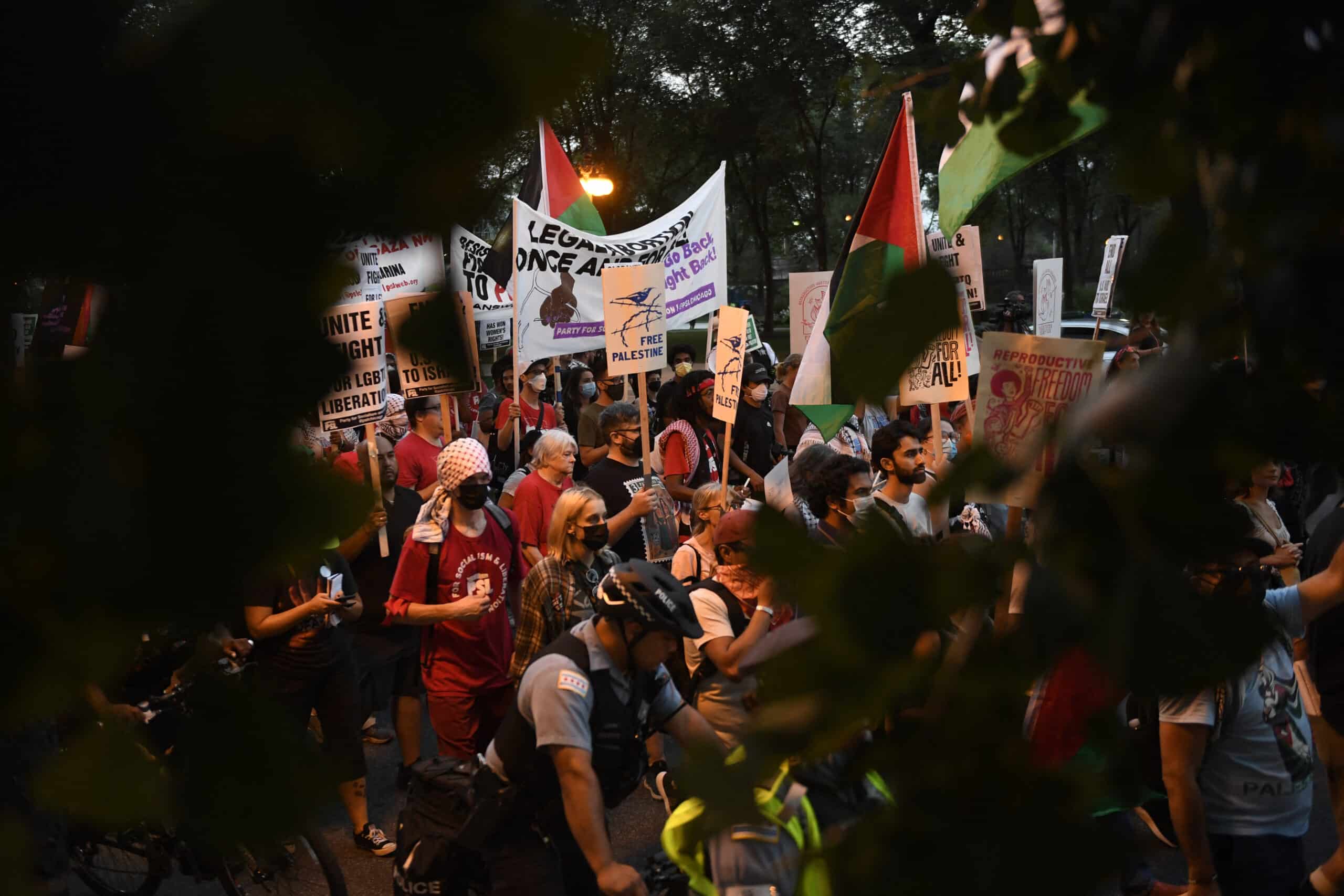 Gaza protesters breach Democratic convention fence in Chicago