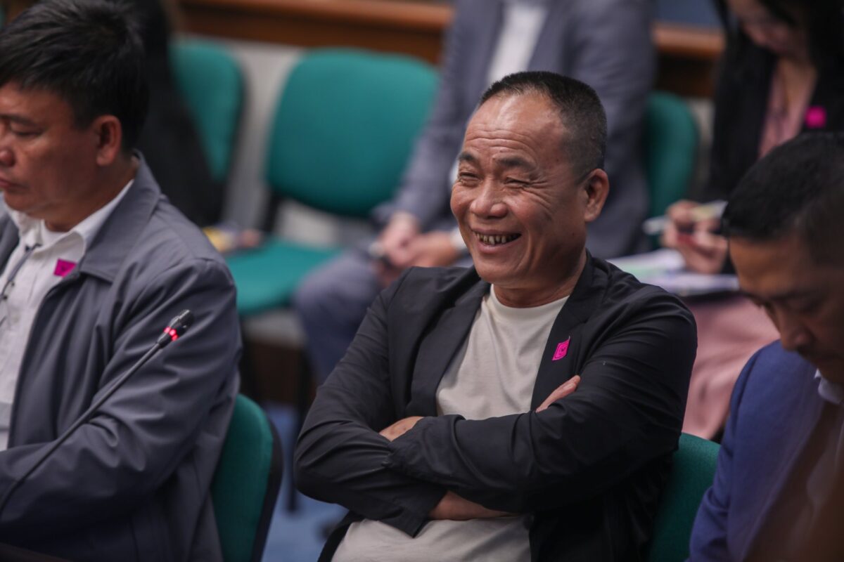 Michael Yang's elder brother Tony answers questions during the public hearing conducted by the Senate Committee on Women, Children, Family Relations and Gender Equality on September 24, 2024.