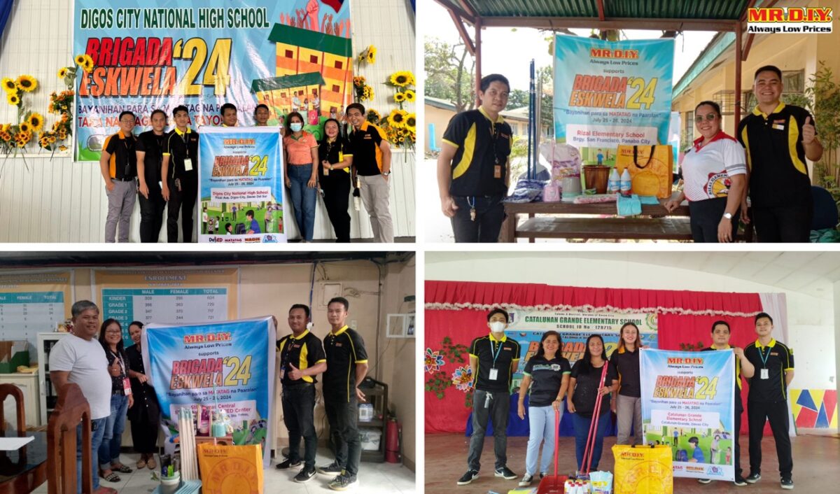 MR.DIY representatives led the turnover of cleaning materials to 10 Davao and North Cotabato Schools in support of Brigada Eskwela 2024.