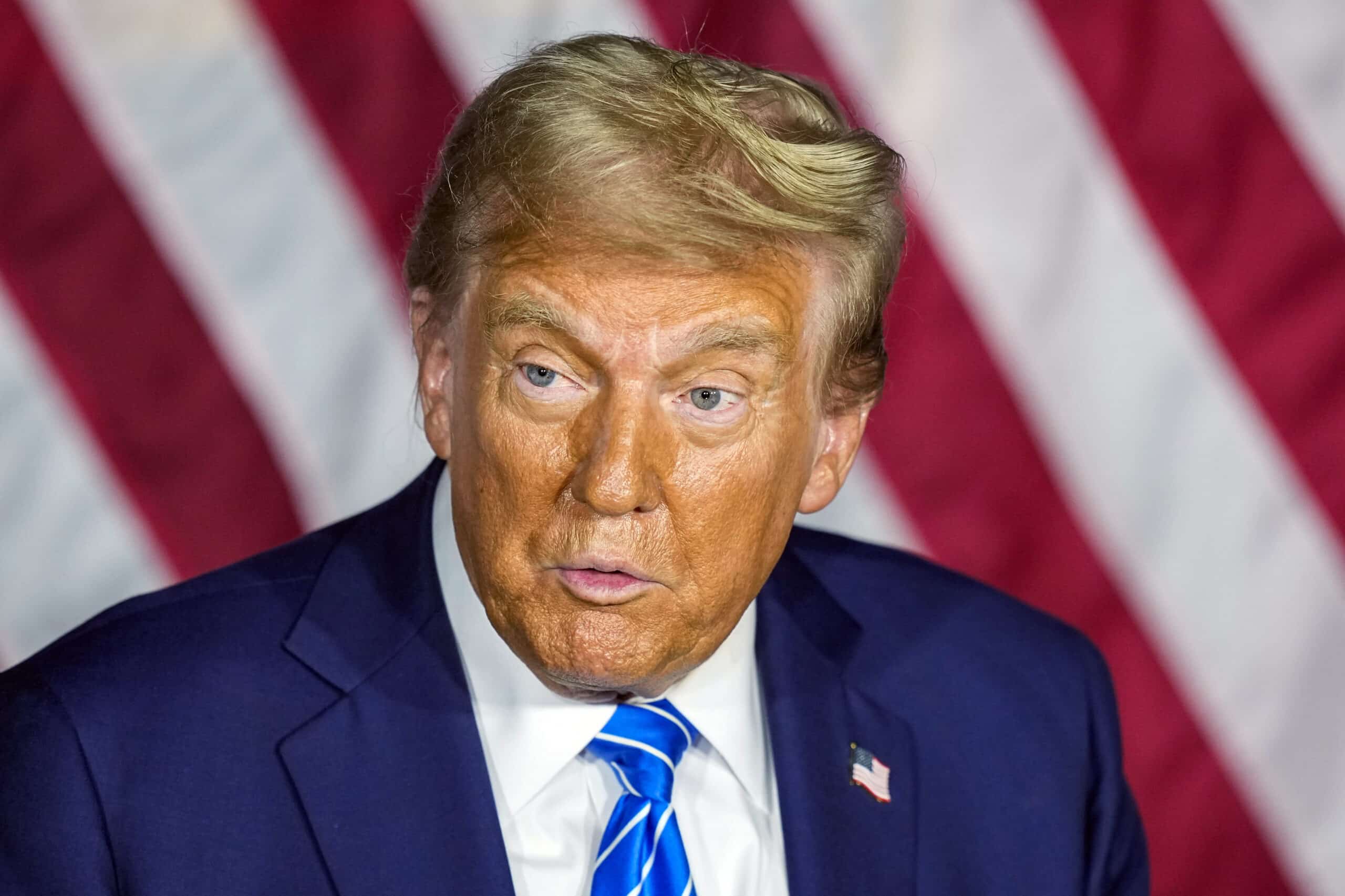 Republican presidential nominee former President Donald Trump speaks at a campaign event Tuesday, Oct. 1, 2024, at Discovery World in Milwaukee. (AP Photo/Andy Manis)