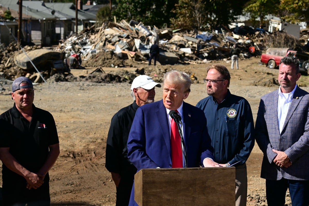 Harris woos on-the-fence Republicans, Trump tours storm damage